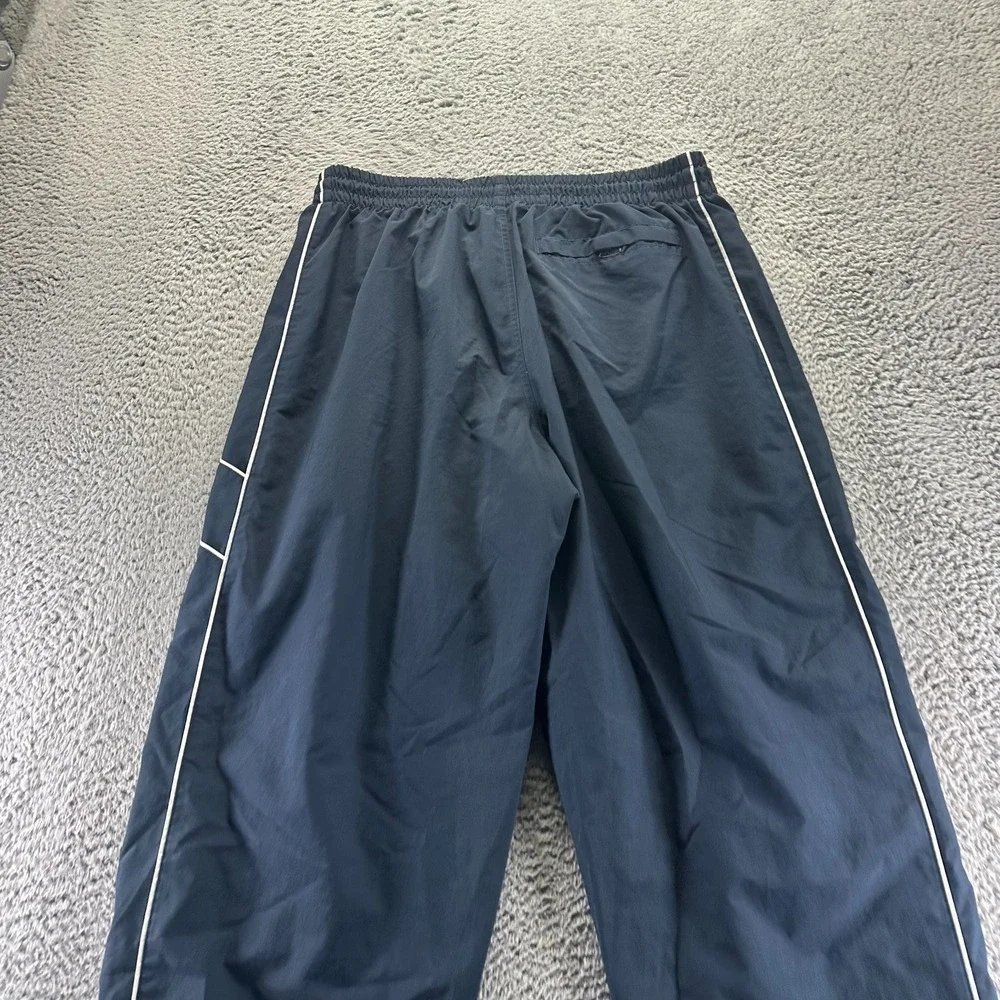 VTG Nike Pant Men XXL Blue Polyester Track Straight Swoosh Logo Lined Activewear